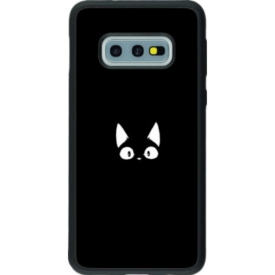 Hülle Samsung Galaxy S10e - Silikon schwarz Funny cat on black