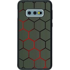 Hülle Samsung Galaxy S10e - Silikon schwarz Geometric Line red