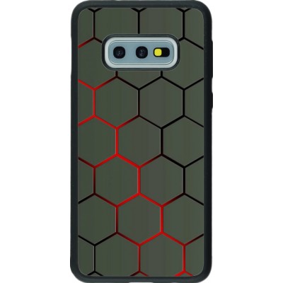 Hülle Samsung Galaxy S10e - Silikon schwarz Geometric Line red