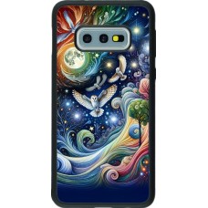 Samsung Galaxy S10e Case Hülle - Silikon schwarz Fliegender Blumen-Eule