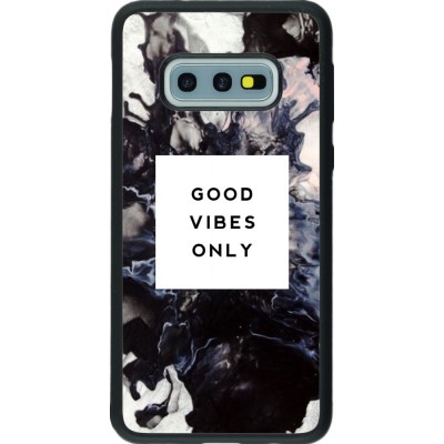 Hülle Samsung Galaxy S10e - Silikon schwarz Marble Good Vibes Only