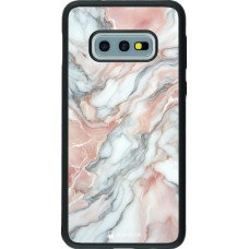 Samsung Galaxy S10e Case Hülle - Silikon schwarz Rosa Leuchtender Marmor
