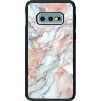 Samsung Galaxy S10e Case Hülle - Silikon schwarz Rosa Leuchtender Marmor