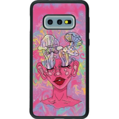 Samsung Galaxy S10e Case Hülle - Silikon schwarz Psychedelic pink mushroom