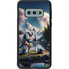 Samsung Galaxy S10e Case Hülle - Silikon schwarz Samurai Katana Mond