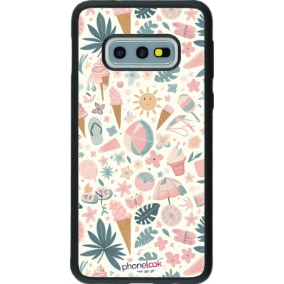 Samsung Galaxy S10e Case Hülle - Silikon schwarz Sommer Pink Muster