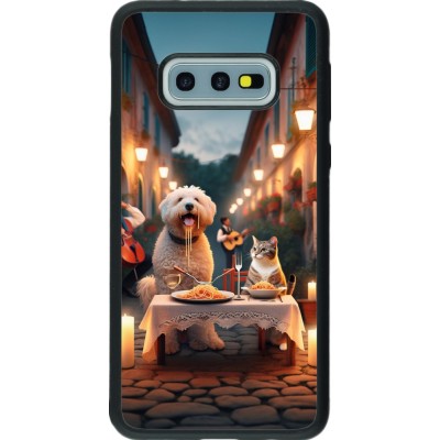 Samsung Galaxy S10e Case Hülle - Silikon schwarz Valentin 2024 Hund & Katze Kerzenlicht