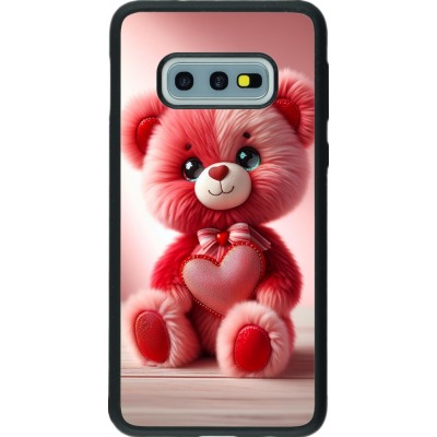 Samsung Galaxy S10e Case Hülle - Silikon schwarz Valentin 2024 Rosaroter Teddybär