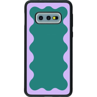 Samsung Galaxy S10e Case Hülle - Silikon schwarz Wavy Rectangle Green Purple
