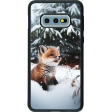 Samsung Galaxy S10e Case Hülle - Silikon schwarz Weihnachten 2023 Fuechslein Tanne