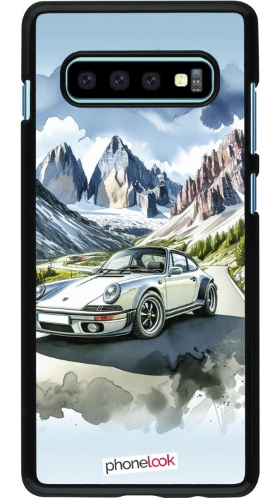 Samsung Galaxy S10+ Case Hülle - Porsche 911 Berg Aquarell