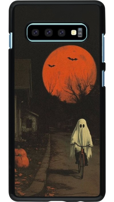Samsung Galaxy S10+ Case Hülle - Halloween 2025 Ghost on a bicycle