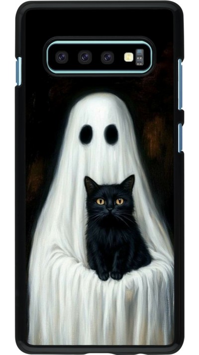 Samsung Galaxy S10+ Case Hülle - Halloween 2025 Ghost with black cat