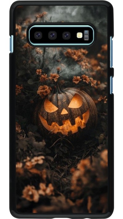 Samsung Galaxy S10+ Case Hülle - Halloween 2025 Pumpkin with flowers