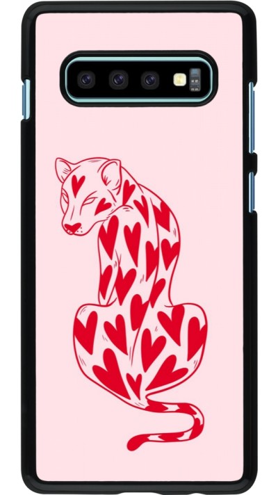 Samsung Galaxy S10+ Case Hülle - Leopard with hearts 2026