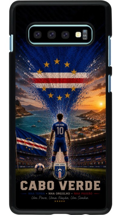 Samsung Galaxy S10+ Case Hülle - Fussball Kap Verde splash 2026