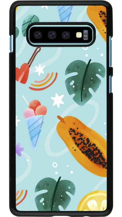 Samsung Galaxy S10+ Case Hülle - Summer 2025 Pattern papaya