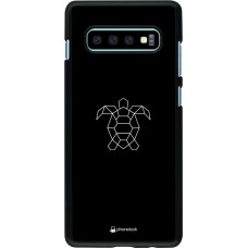 Hülle Samsung Galaxy S10+ - Turtles lines on black