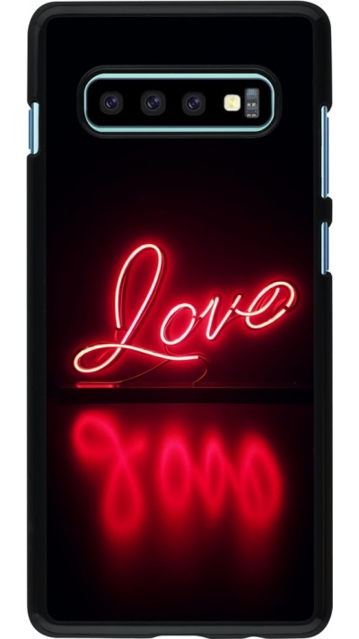 Samsung Galaxy S10+ Case Hülle - Valentine 2025 Neon Liebe