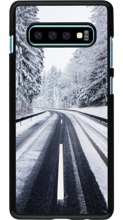Samsung Galaxy S10+ Case Hülle - Winter 22 Snowy Road