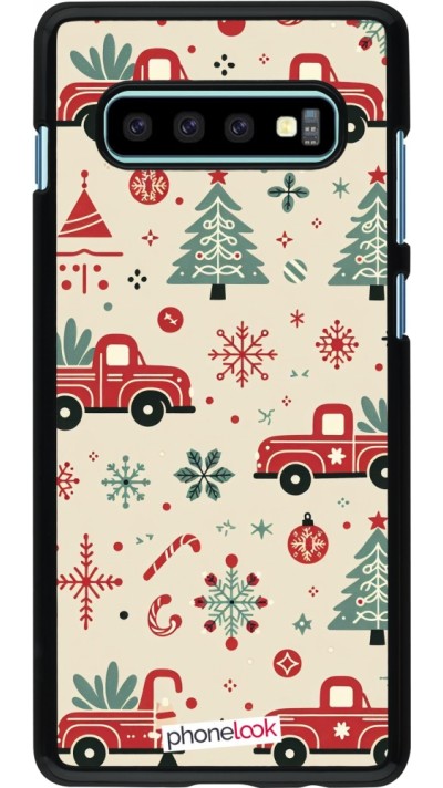 Samsung Galaxy S10+ Case Hülle - Weihnachten 2024 Lkw Tanne