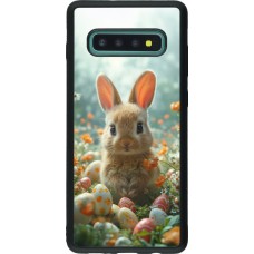 Samsung Galaxy S10+ Case Hülle - Silikon schwarz Easter 2026 Rabbit in the garden