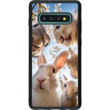 Samsung Galaxy S10+ Case Hülle - Silikon schwarz Easter 2026 Rabbits