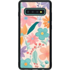 Samsung Galaxy S10+ Case Hülle - Silikon schwarz Easter 2024 spring flowers