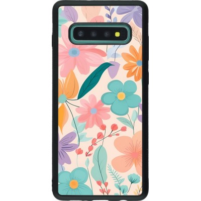Samsung Galaxy S10+ Case Hülle - Silikon schwarz Easter 2024 spring flowers