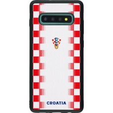 Samsung Galaxy S10+ Case Hülle - Silikon schwarz Kroatien 2026 personalisierbares Fussballtrikot