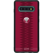 Samsung Galaxy S10+ Case Hülle - Silikon schwarz Qatar 2026 personalisierbares Fussballtrikot