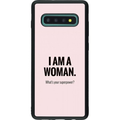 Hülle Samsung Galaxy S10+ - Silikon schwarz I am a woman