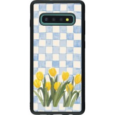 Samsung Galaxy S10+ Case Hülle - Silikon schwarz Blue vichy tulips 2026