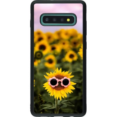 Samsung Galaxy S10+ Case Hülle - Silikon schwarz Sunflower with glasses Spring 2026