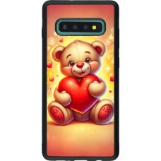 Samsung Galaxy S10+ Case Hülle - Silikon schwarz Valentin 2024 Teddy Liebe