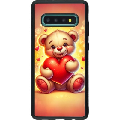 Samsung Galaxy S10+ Case Hülle - Silikon schwarz Valentin 2024 Teddy Liebe