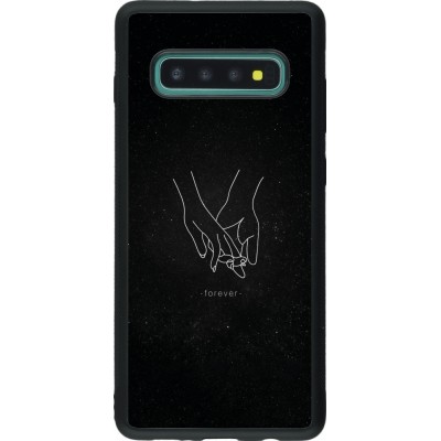 Samsung Galaxy S10+ Case Hülle - Silikon schwarz Valentine 2023 hands forever