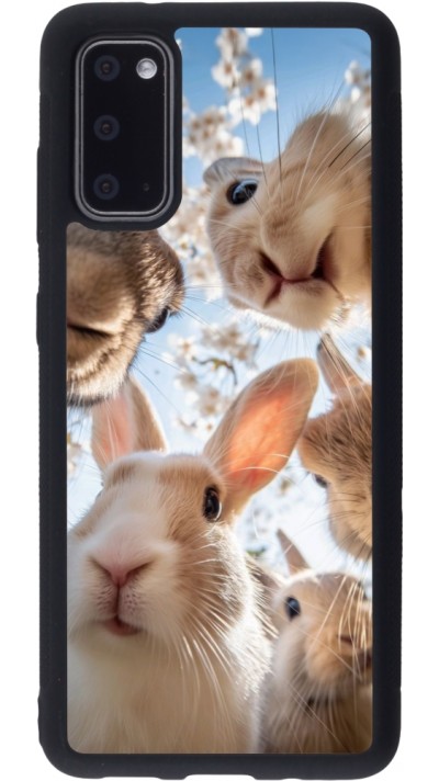 Samsung Galaxy S20 Case Hülle - Silikon schwarz Easter 2026 Rabbits