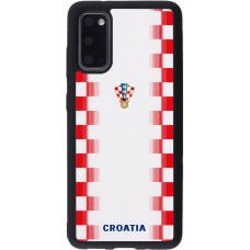 Samsung Galaxy S20 Case Hülle - Silikon schwarz Kroatien 2026 personalisierbares Fussballtrikot