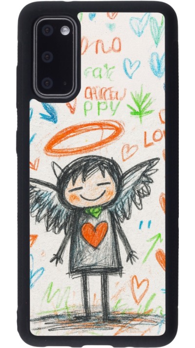 Samsung Galaxy S20 Case Hülle - Silikon schwarz Little Angel Sketch Love