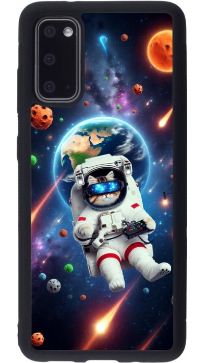 Samsung Galaxy S20 Case Hülle - Silikon schwarz VR SpaceCat Odyssee