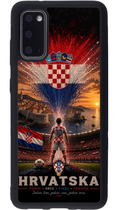 Samsung Galaxy S20 Case Hülle - Silikon schwarz Fussball Kroatien splash 2026