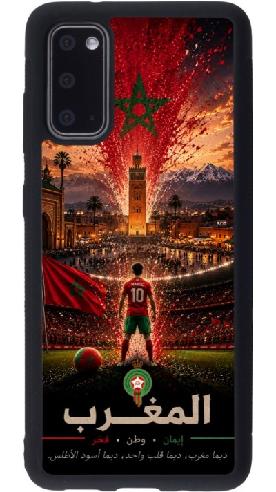 Samsung Galaxy S20 Case Hülle - Silikon schwarz Fussball Marokko splash 2026