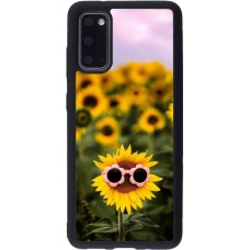 Samsung Galaxy S20 Case Hülle - Silikon schwarz Sunflower with glasses 2026