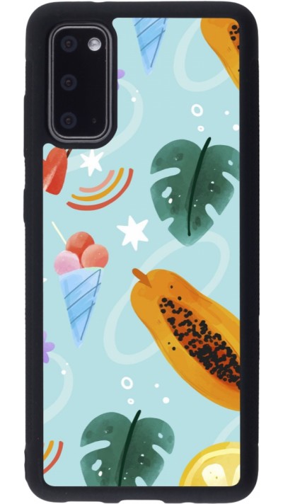 Samsung Galaxy S20 Case Hülle - Silikon schwarz Summer 2025 Pattern papaya