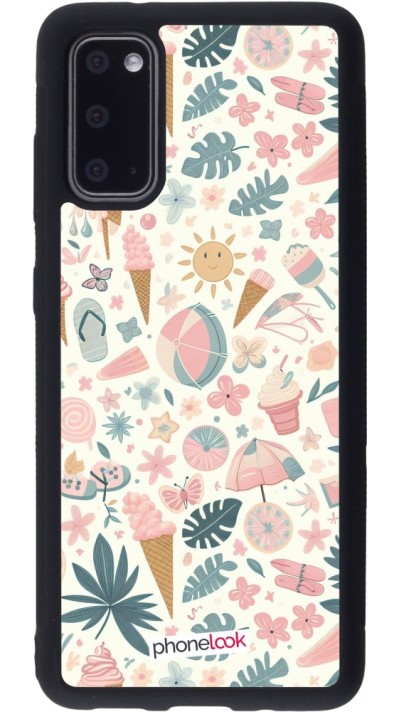 Samsung Galaxy S20 Case Hülle - Silikon schwarz Sommer Pink Muster