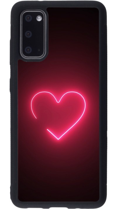 Samsung Galaxy S20 Case Hülle - Silikon schwarz Valentine 2023 single neon heart