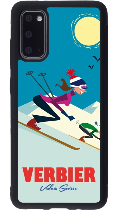 Samsung Galaxy S20 Case Hülle - Silikon schwarz Verbier Ski Downhill