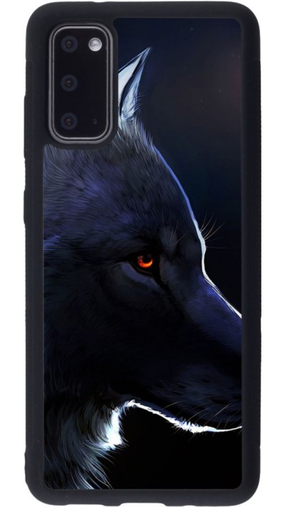 Coque Samsung Galaxy S20 - Silicone rigide noir Wolf Shape