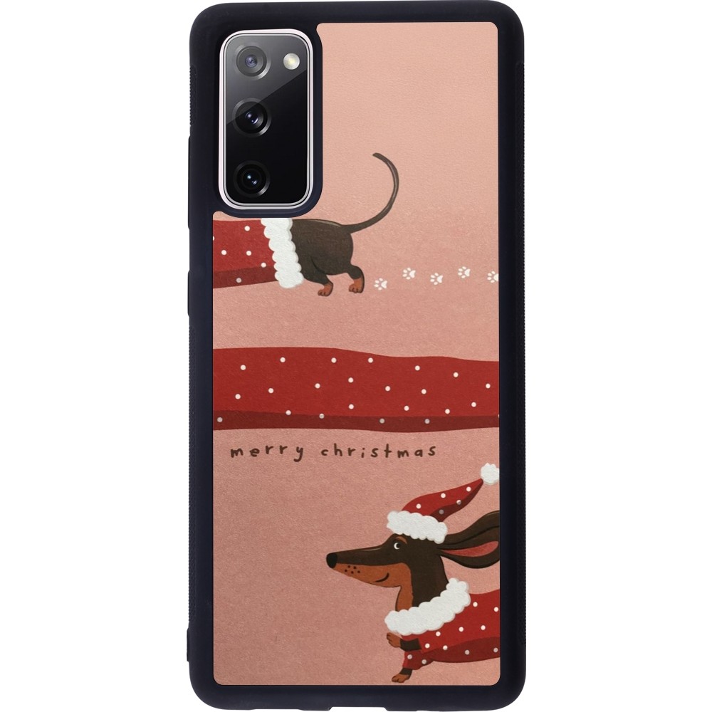 Samsung Galaxy S20 FE 5G Case Hülle - Silikon schwarz Christmas 25 Teckel Merry Xmas